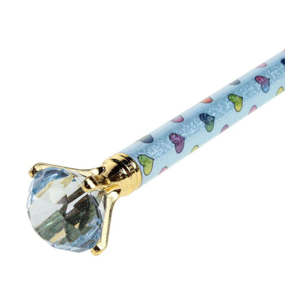 Ручка гелевая "Кристалл/Сердце" 0,5мм. синяя, 4 цвета микса