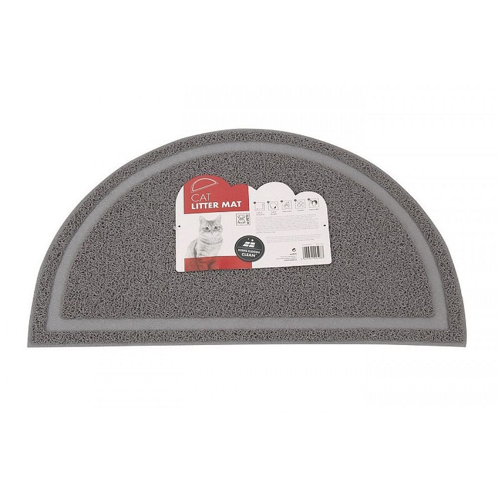 Коврик притуалетный для кошачьего лотка серый 60х35.5см