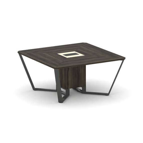 Steel Meet Стол переговорный квадратный KM-PR.B.SP-08 Дуб Мали/Ваниль Глянец/Металл Антрацит 1600*16