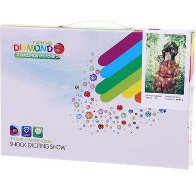 Алмазная мозаика на подрамнике с полным заполнением «МИР ЯРКИХ КРАСОК», аниме девушка и совёнок, 20*30см