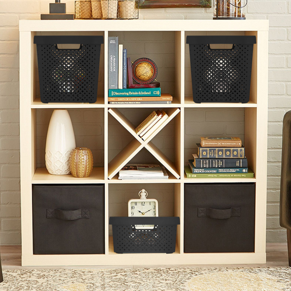 Корзина для хранения 20л с крышкой "Black"