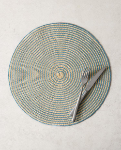 ZARA HOME КРУГЛАЯ ПОДСТАВКА ПОД СТОЛОВЫЕ ПРИБОРЫ (НАБОР ИЗ 2 ШТ.), СИНИЙ