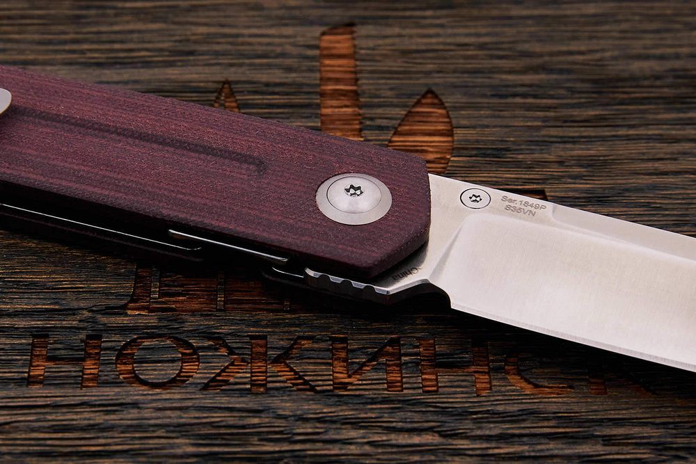 Нож складной Artisan Sirius, клинок 89мм, сталь CPM S35VN, рукоять микарта бордо