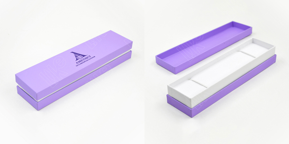 Картонный футляр остроугольный для ювелирных изделий