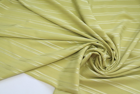 Вискоза плательная в полоску оливковая