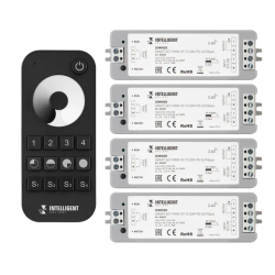 INTELLIGENT ARLIGHT Диммер SMART-SET-PWM-101-72-DIM-PD-SUF Black (5-36V, 1x8A, x4, ПДУ 13кн, 2.4G) (IARL, IP20 Пластик, 5 лет) 036201