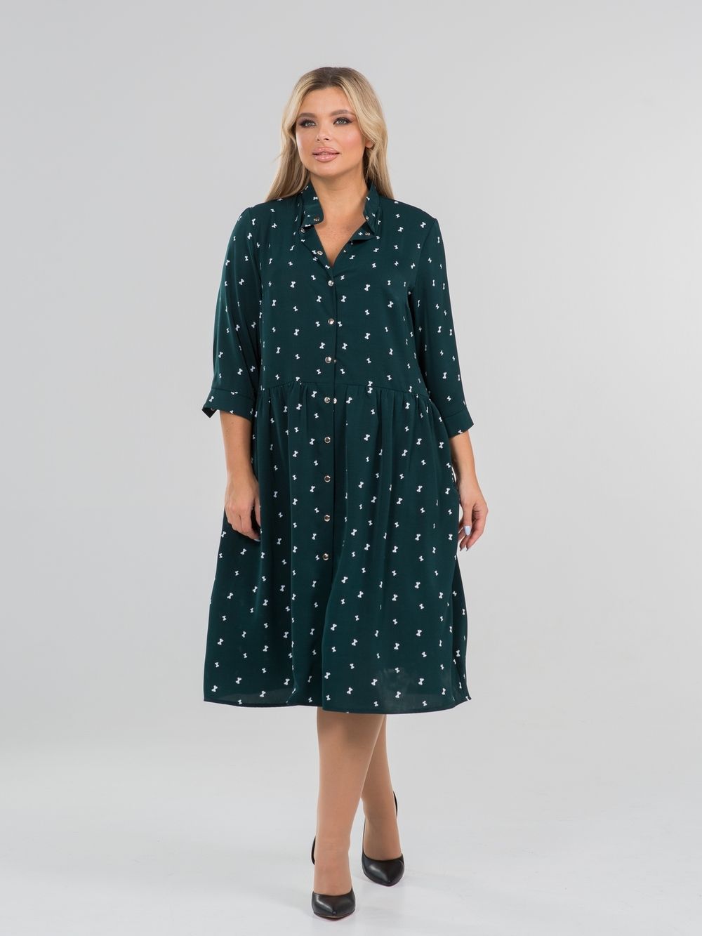 Платье 1329 темно-зеленый Novita (Акция)