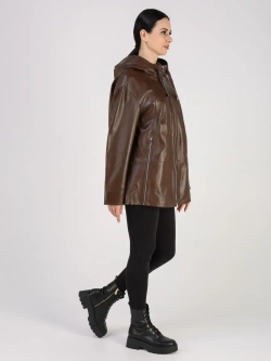 Кожаная куртка демисезонная с капюшоном