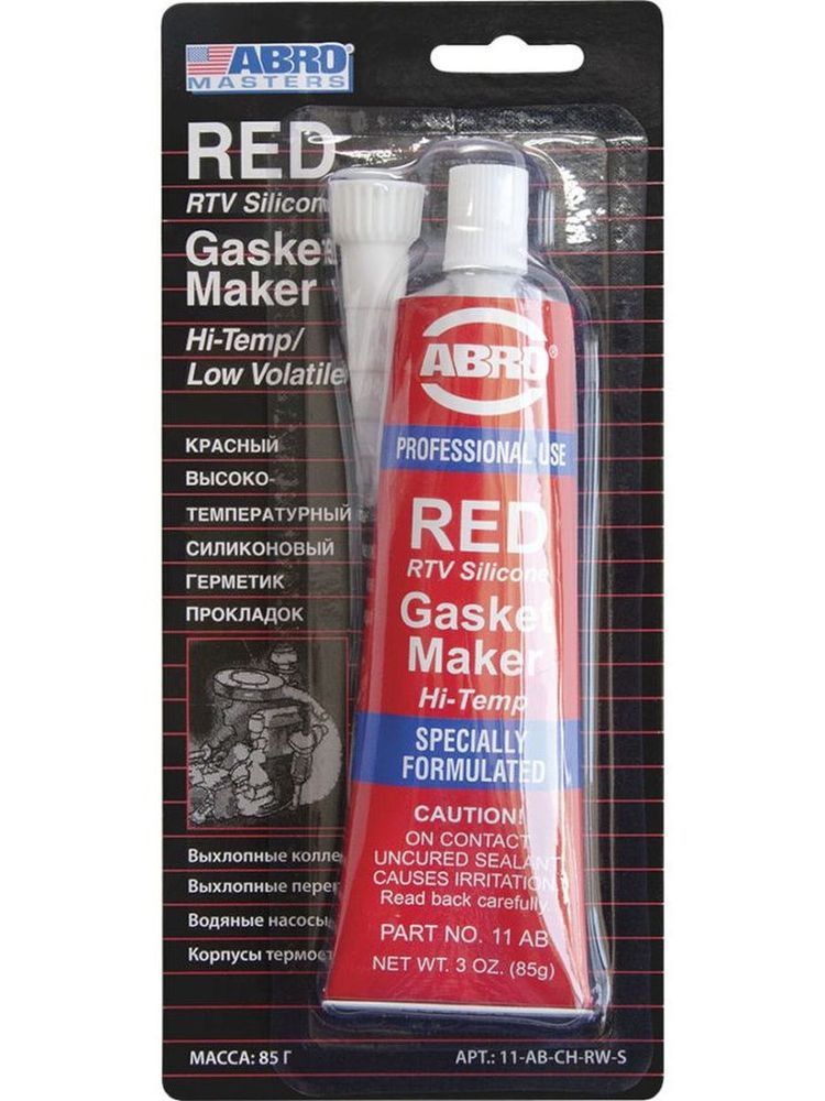 Герметик прокладок силиконовый ABRO красный 11-AB-CH-RW-S, 85 г