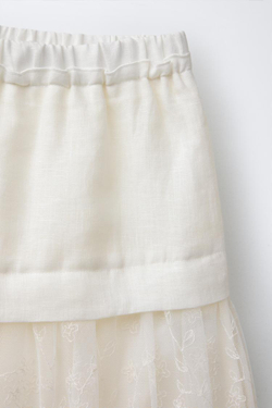 ZARA ЮБКА МИДИ, ЭКРЮ