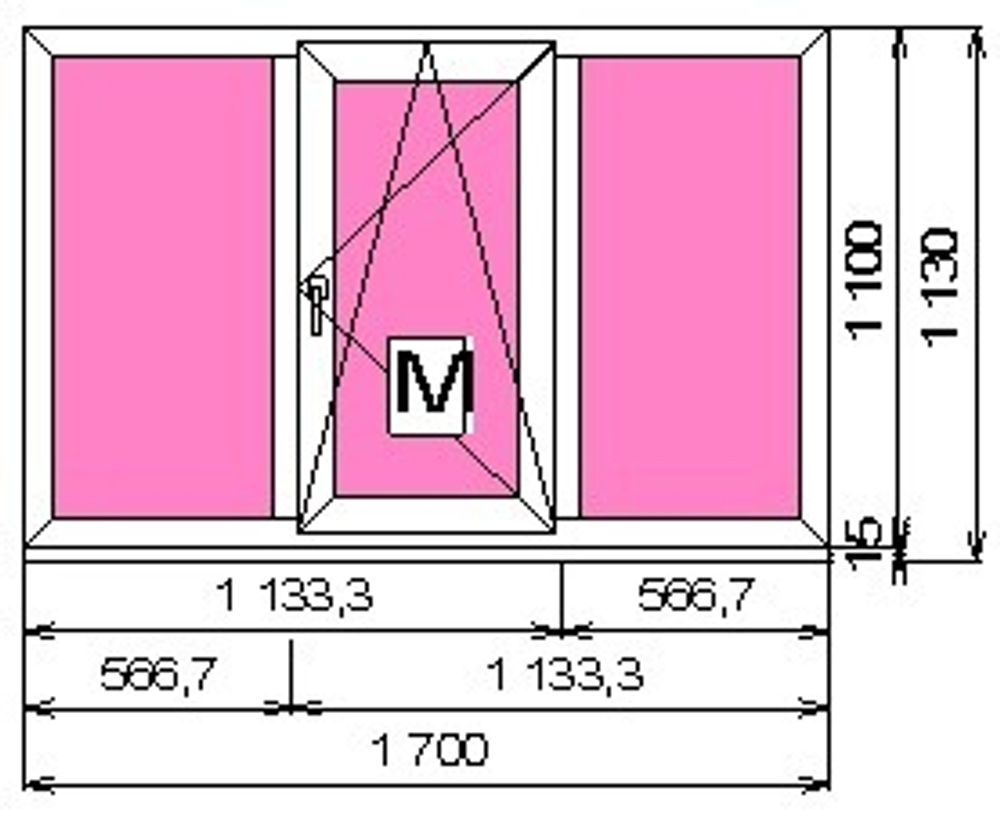 Пластиковое окно 1100 х 1700 ТермА Эко + Москитная сетка
