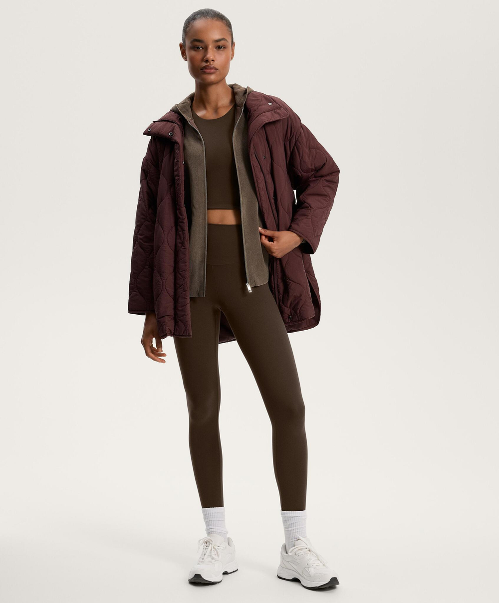 Oysho Майка Comfortlux с чашками и полосками на спине, темно-коричневый