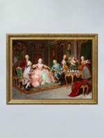 Картина на стену для интерьера на холсте "Золотой век" в классической раме 41*51 см