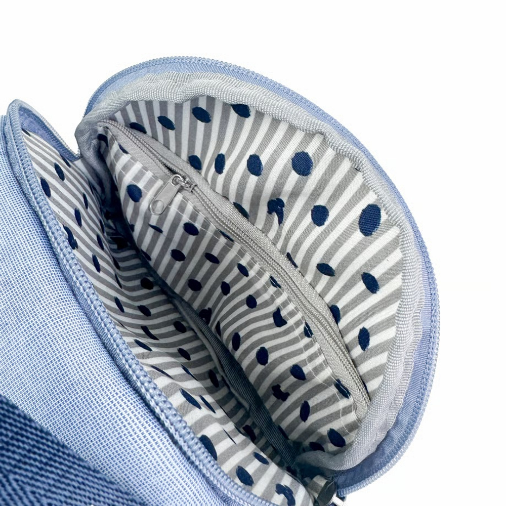 Мини-сумка пошет (pochette) с бульдогом Пауро, с ремнем, ANIMAL MODE, синяя, 25-8812-2, KUSUGURU