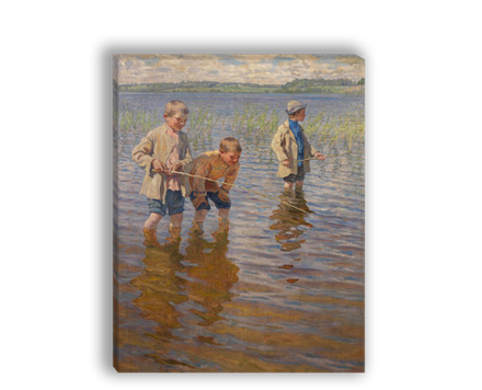 "На послеполуденной рыбалке", художник Богданов-Бельский, картина