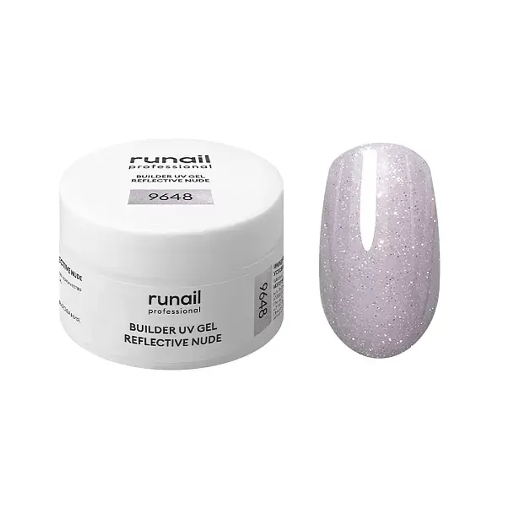 Моделирующий УФ-гель светоотражающий BUILDER UV GEL REFLECTIVE NUDE, 15г №9648