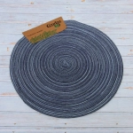 Салфетка на стол 38см плетеная «Круги» синий