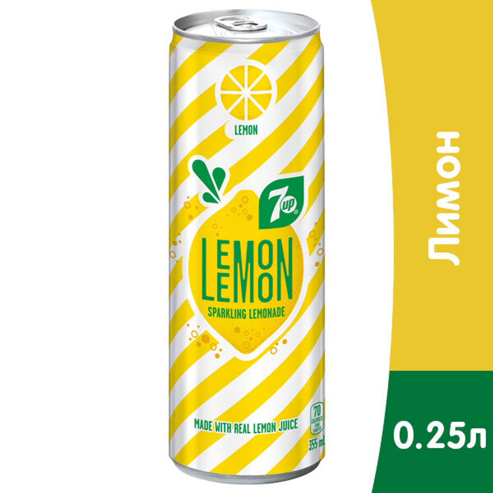 Газированный напиток 7UP Lemon 250мл ст/б