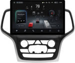 Магнитола для Jeep Grand Cherokee WK2 2013-2022 (ШГУ 8.4", рамка большая) - Teyes CC4-PRO монитор 13" 2K QLED на Android 13, Snapdragon 778G, 8+128, AI, CarPlay, DSP, 4G SIM-слот