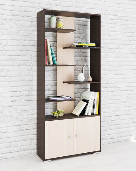 Стеллаж РОМЕО-4 венге / дуб молочный