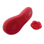 Красный вибратор в трусики Funtown Caleo с магнитным держателем-розой (Цвет: красный)