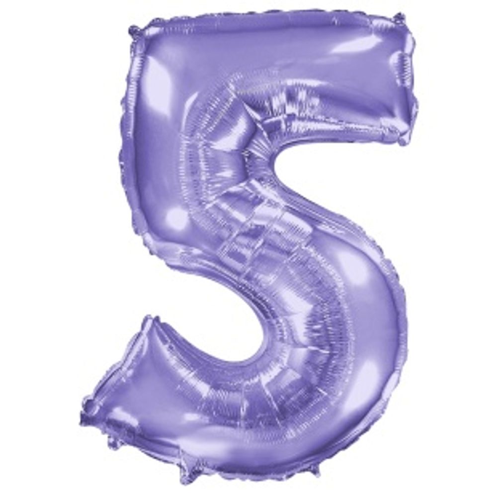 FM Шар 40'' / 102 см "Цифра 5" Сиреневый (БГ-60)