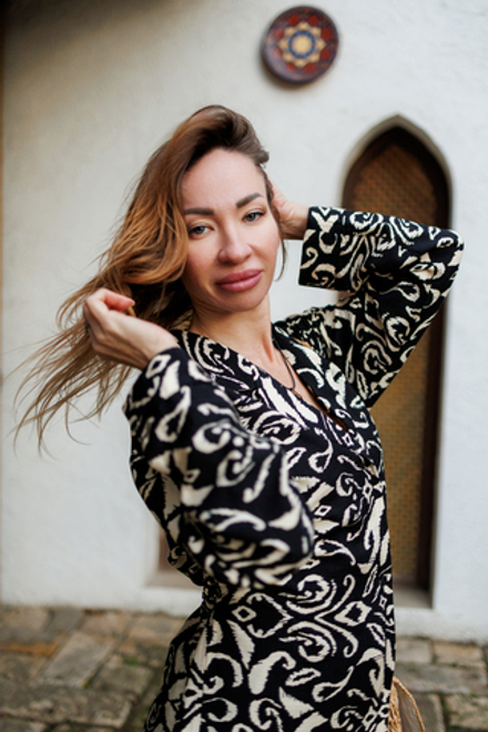 Рубашка "Черно-бежевый принт"