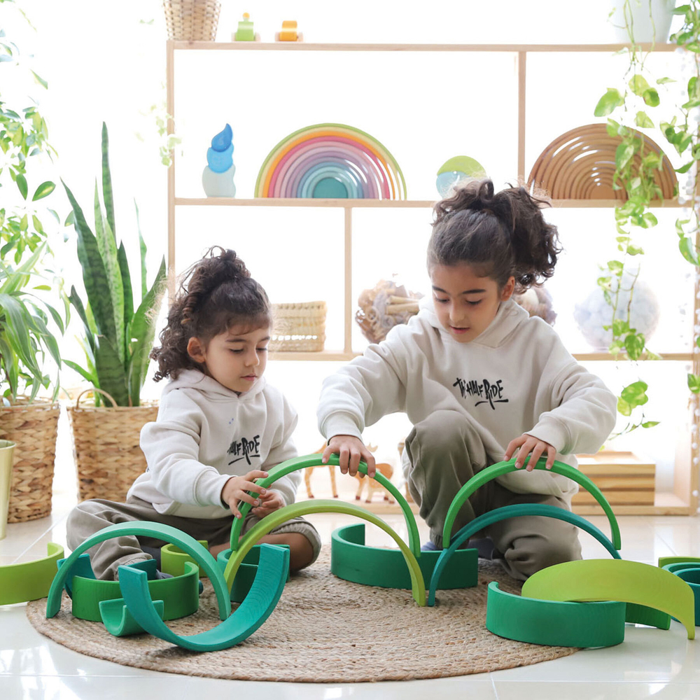 Большая деревянная радуга "Зеленый лес", 12 деталей