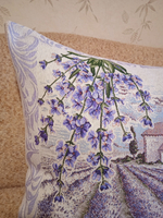 Декоративная гобеленовая наволочка для интерьерной подушки Лаванда Прованс 68х47