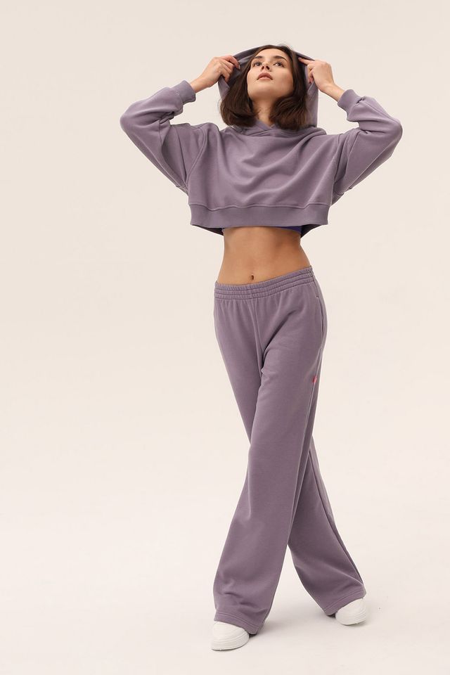 Укороченное худи цвета лаванды