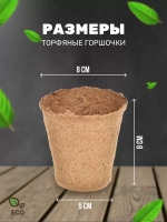 Торфяные горшки для рассады 80х80мм *12шт