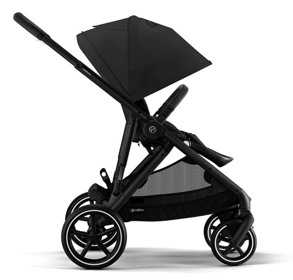 Прогулочная коляска Cybex Gazelle S BLK Moon Black с корзиной и дождевиком