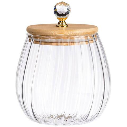 ЕМКОСТЬ ДЛЯ СЫПУЧИХ ПРОДУКТОВ AGNESS "KRISTALL" 820 МЛ D=11.5 CM, H=11 CM ЦВЕТ:ПРОЗРАЧНЫЙ