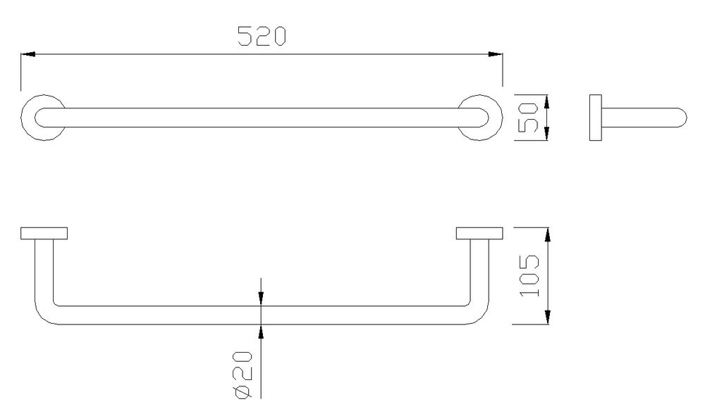 Полотенцедержатель 520 мм латунь SIENA 16351.B глянцевый