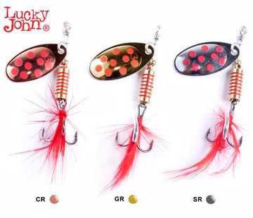 Блесны вращ. Lucky John SPIN X ROUND 03 8,0г CR/GR/SR 3шт. набор