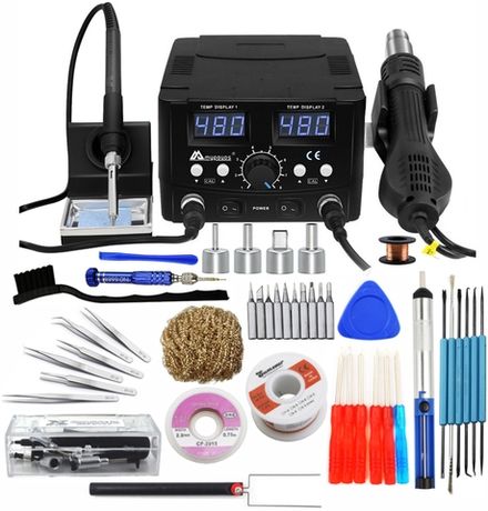 Паяльная станция / термофен / фен 8588 220В с феном 800Вт и паяльником 70Вт с регулировкой, инструме