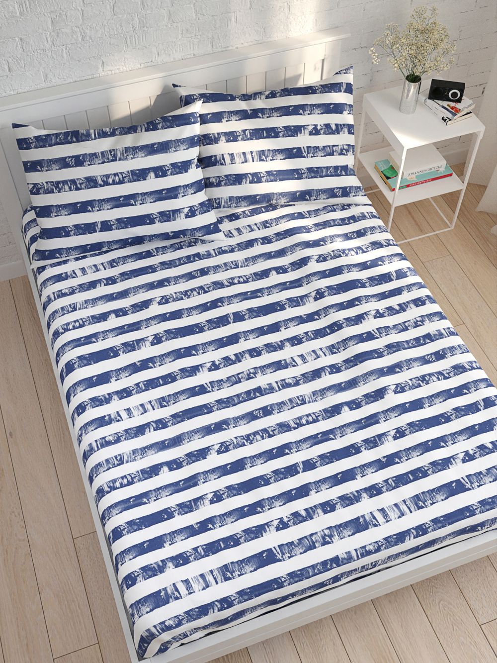 Постельное белье Сказка "Crane" евро Наволочка 50х70 см 2 шт Простынь 240х215 см Пододеяльник 200х215 см, перкаль