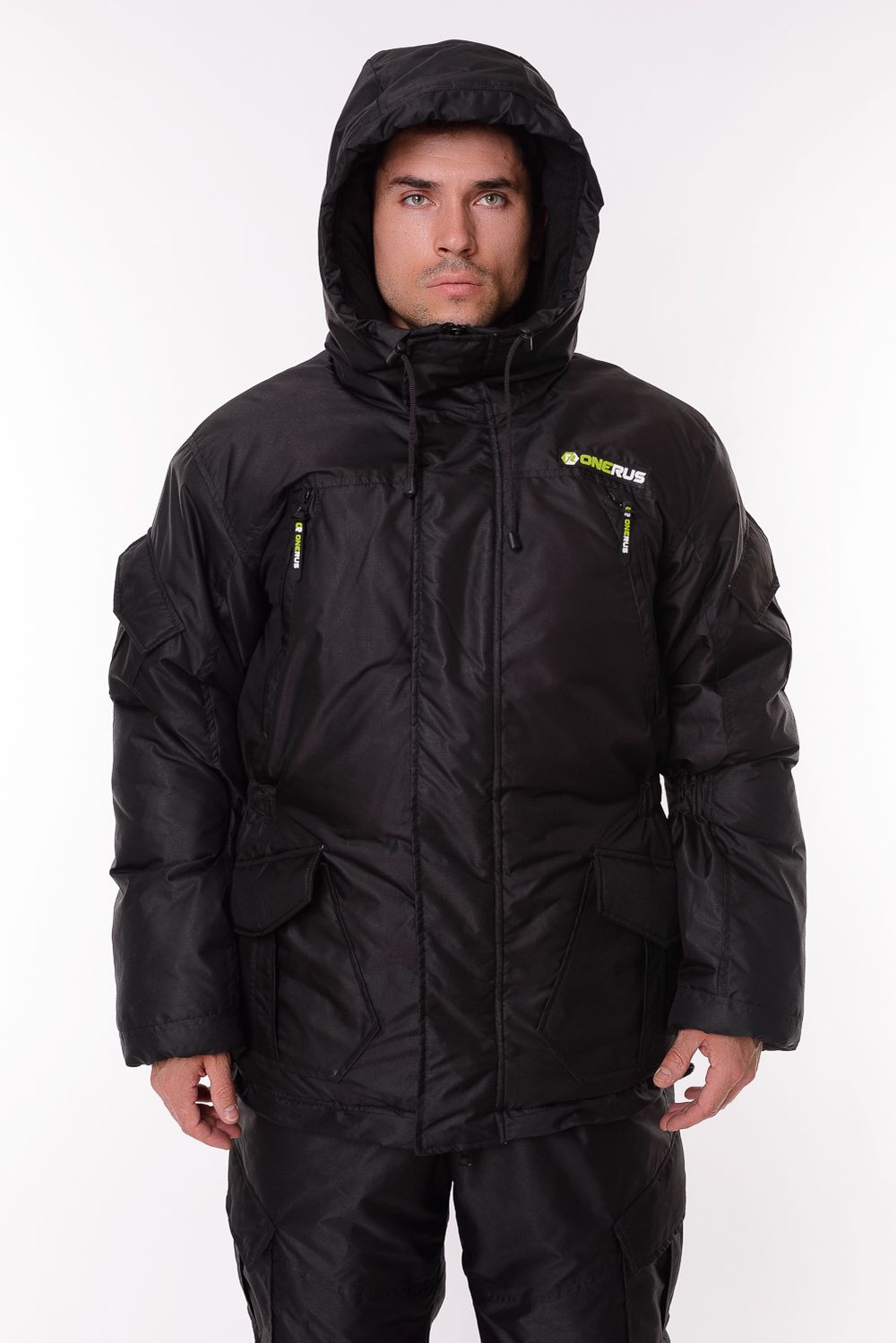Зимний костюм для охоты и рыбалки ONERUS "Горный -15" (Таслан, Черный) Полукомбинезон