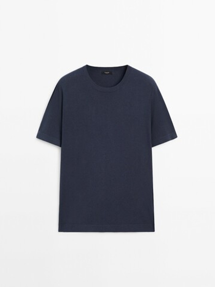Massimo Dutti Футболка с круглым вырезом, синий