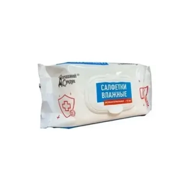 Влажные салфетки Домашний Сундук АНТИБАКТЕРИАЛЬНЫЕ в упаковке 72шт (клапан) ДС-379