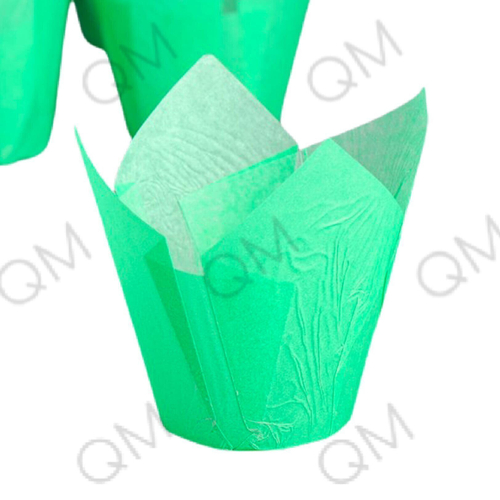 Форма бумажная "Тюльпан" 50*80 мм (зеленая заливка) 50шт/упак