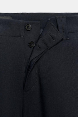 ZARA ПРЯМЫЕ БРЮКИ С ХЛЯСТИКАМИ, МОРСКОЙ ТЕМНО-СИНИЙ