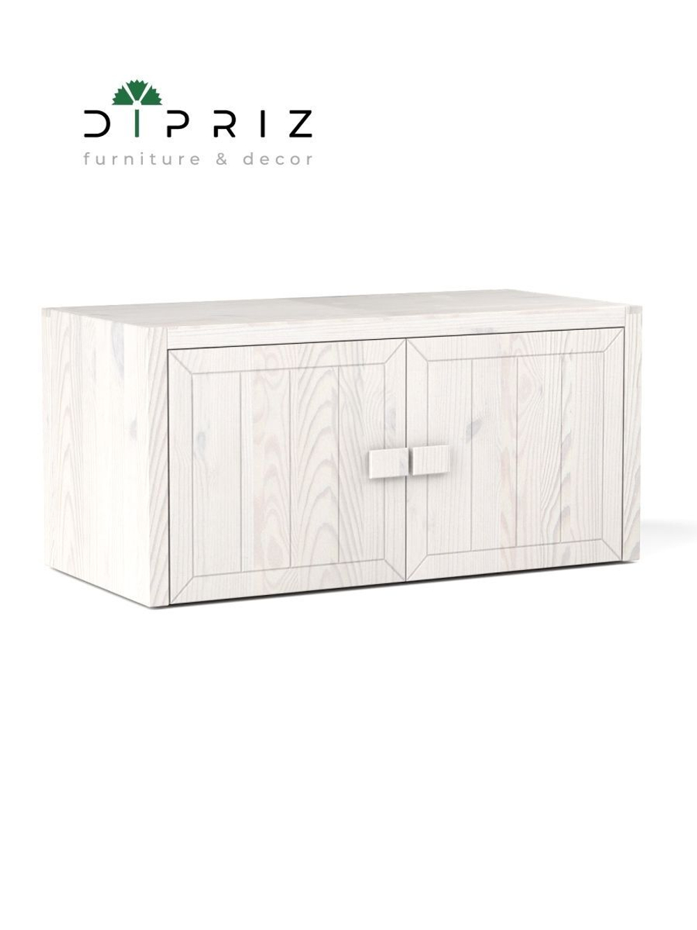 Антресоль Карлос 2 двери 50х105,2х50 из сосны, белый воск