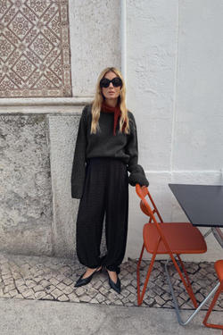 ZARA ТРИКОТАЖНЫЙ СВИТЕР В РУБЧИК, АНТРАЦИТОВО-СЕРЫЙ