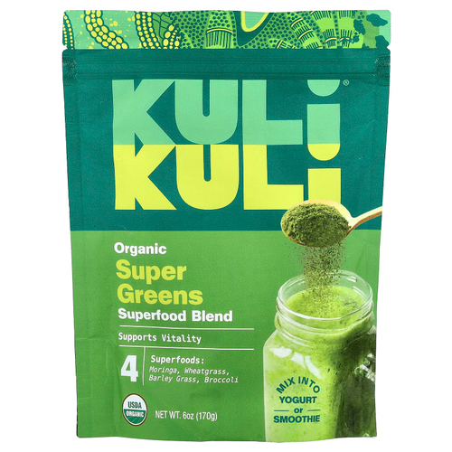 Kuli Kuli, Green Power, органический подщелачивающий порошок из зелени, 170 г (6 унций)