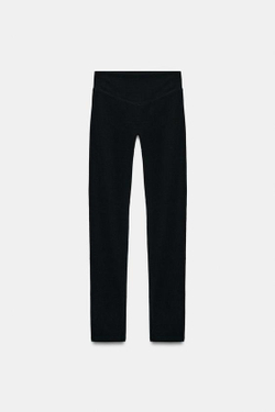 ZARA ЛЕГИНСЫ С ДЕКОРАТИВНЫМИ ШВАМИ, ЧЕРНЫЙ