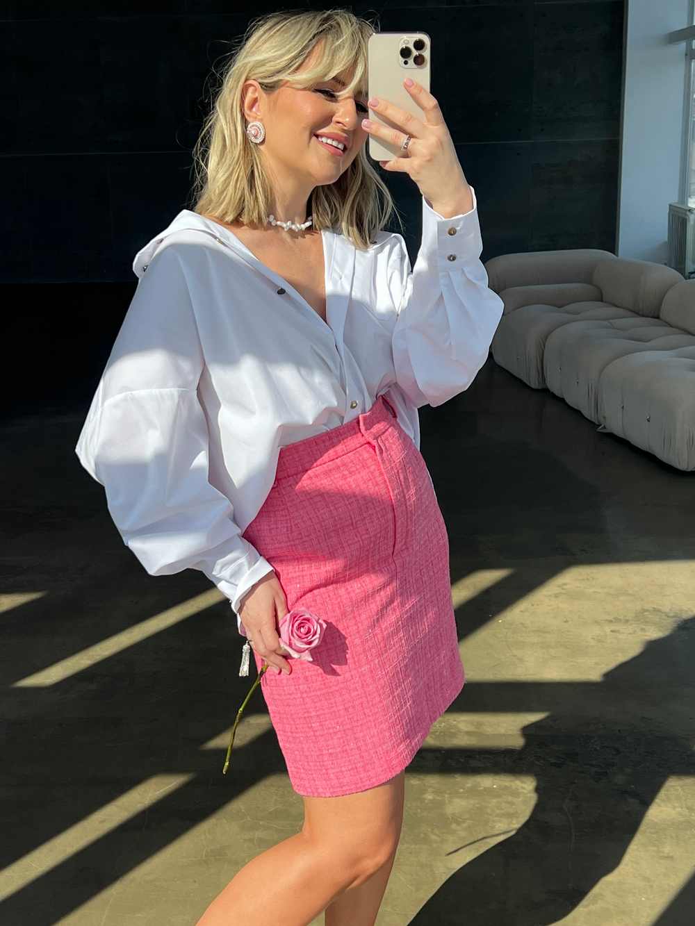 Рубашка с разными пуговицами белая 2