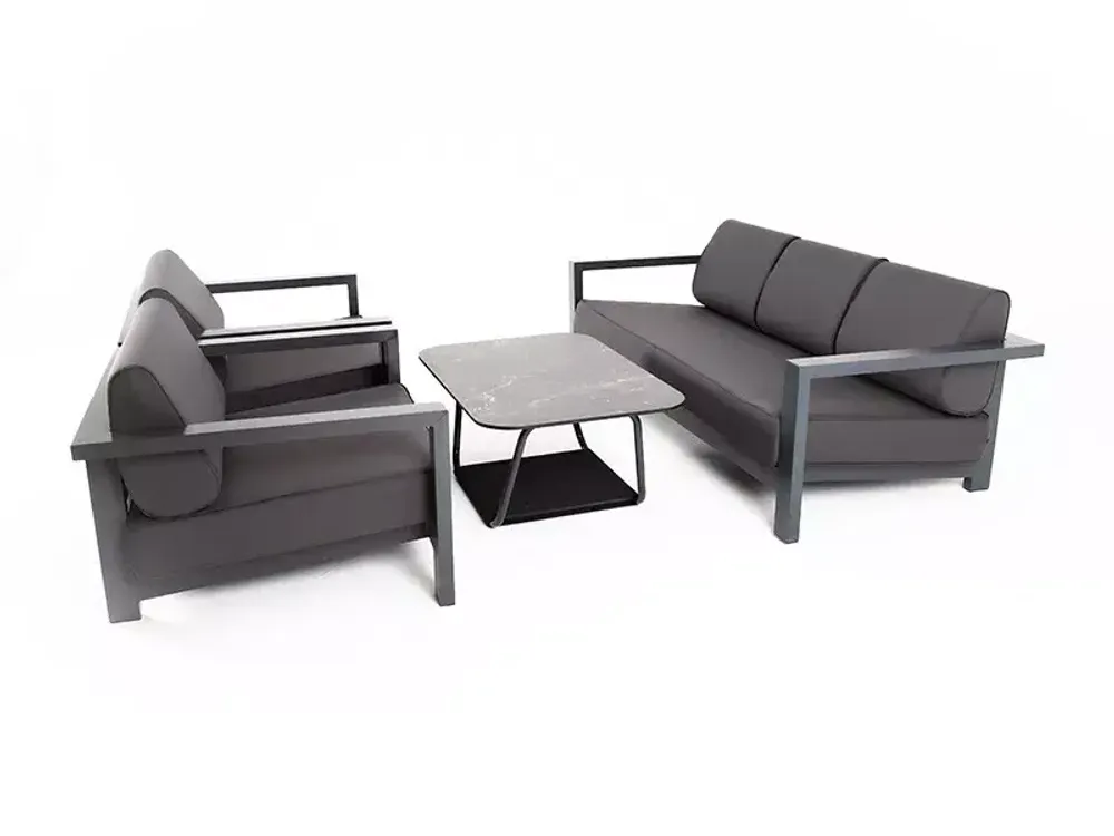 "Гранада" лаунж-зона из алюминия со столиком из HPL