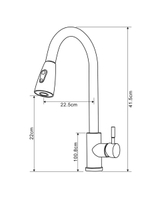 смеситель кухня MELODIA Perfetto из нерж.стали с вытяжным изливом, с подводкой 50см MDV30204ss