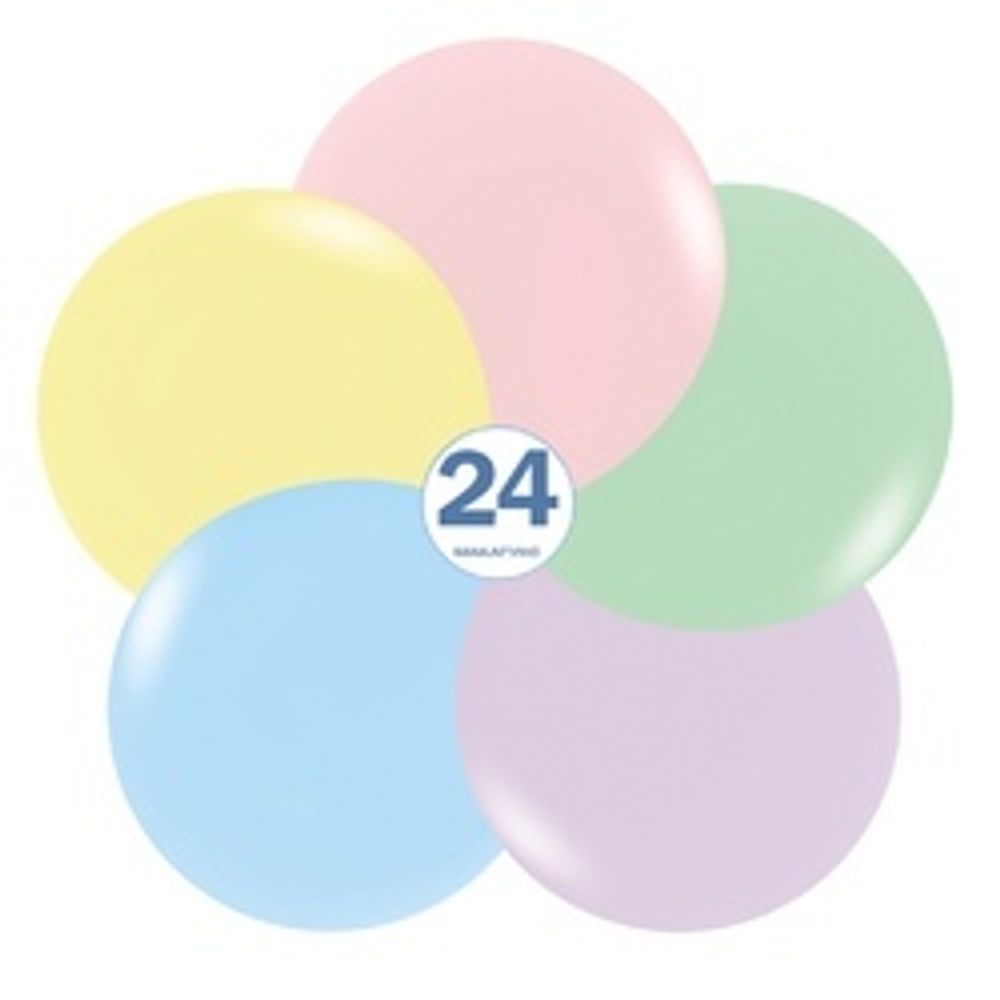 Шар (24"/60 см) Макарунс, Ассорти, пастель 25 шт.